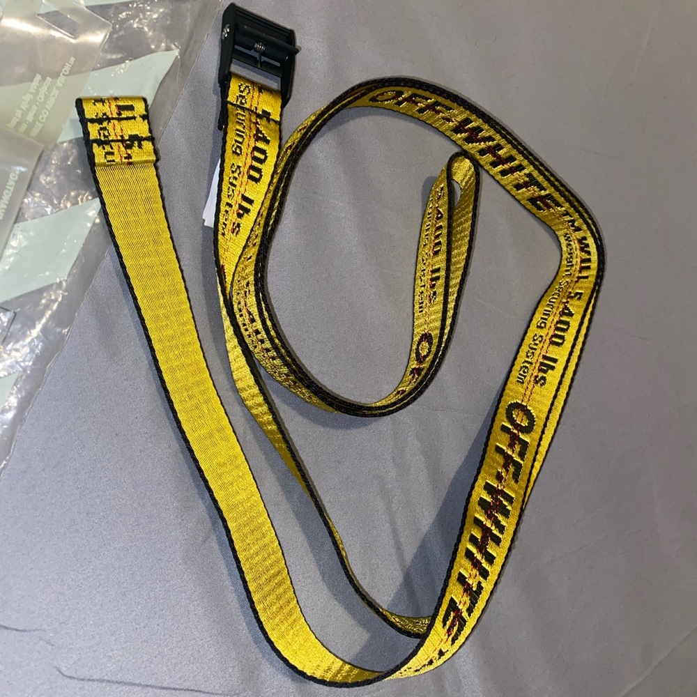 Yellow mini industrial Off-White belt Unisex